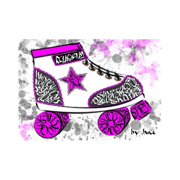 Roller Derby Themed Wenskaart met kalligrafie-formulering