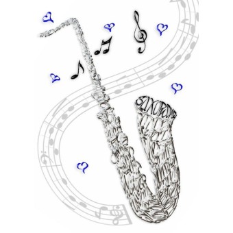 Personligt Saxophone Fødselsdagskort med aldersmuligheder
