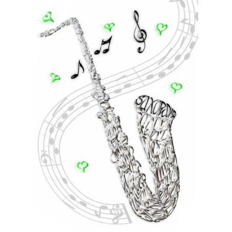 Saxofoon viering wenskaart door Calligraphy Arts