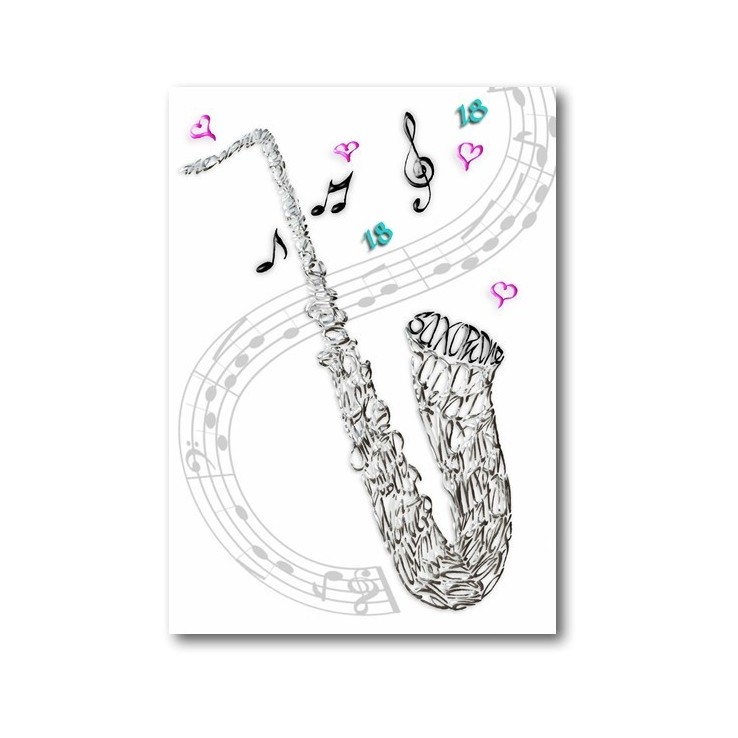 Muziekthema Wenskaart voor Saxofoonliefhebbers