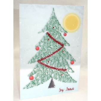 Kerstboom - kalligrafie kaart 2