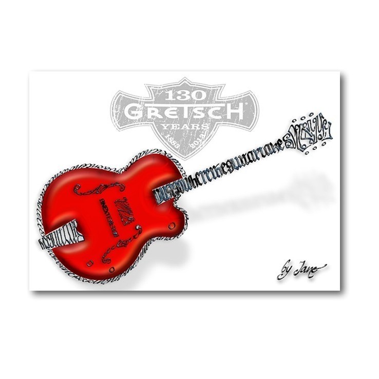 Gretsch Guitar Wenskaart door Calligraphy Arts