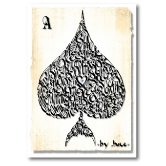 The Ace of Spades kortti Calligraphy Arts