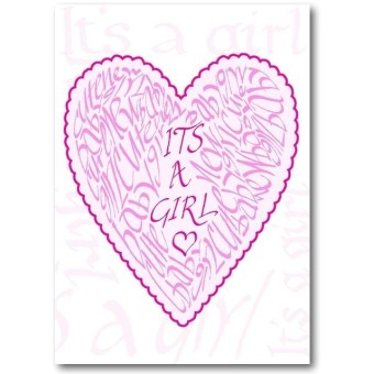 New baby girl card by Calligraphy Arts