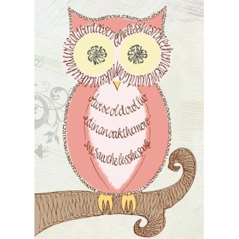 Biglietto di auguri vintage gufo di Calligraphy Arts