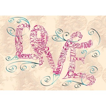 Vintage liefde swirls wenskaart door Calligraphy Arts