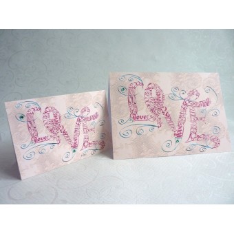 Vintage Liebe wirbelt Grußkarte von Calligraphy Arts 2