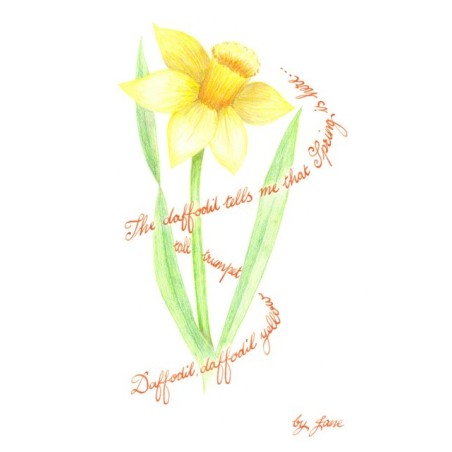 Lente daffodil kaart door Calligraphy Arts