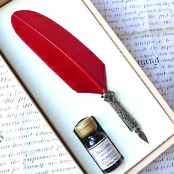 Bortoletti CA 'D'ORO Red Feder-Federstift und Tintensatz