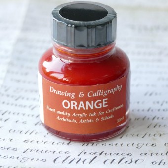 Orange akryl blæk