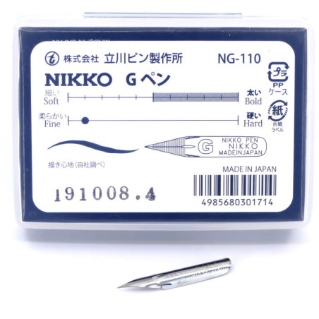 Smooth Nikko G pointed pen nib made in Japan