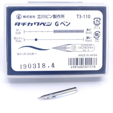 Smooth Tachikawa G pointed pen nib made in Japan