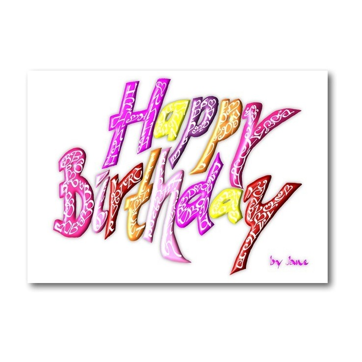 Calligraphy Arts happy birthday girls card