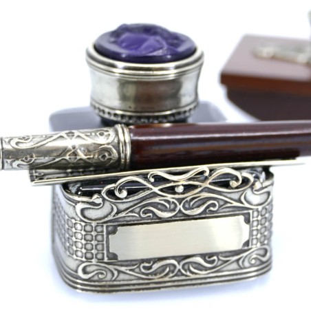 Bortoletti Juego de escritura de esquina con pasta de vidrio.