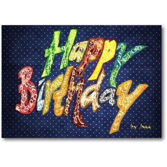 Happy birthday general card (dark) by Calligraphy Arts
