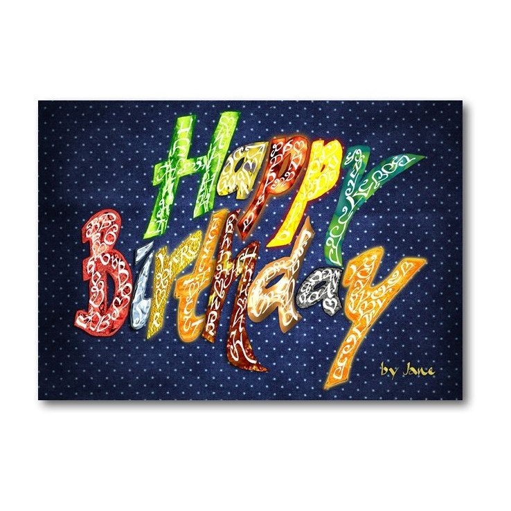 Joyeux anniversaire carte générale (sombre) par Calligraphy Arts