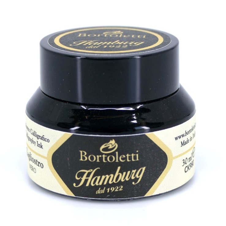 Bortoletti Black Cagliostro calligraphy ink 30ml bottle