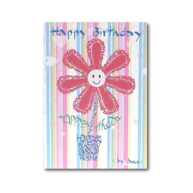 Joyeux anniversaire carte de fleur de marguerite par Calligraphy Arts