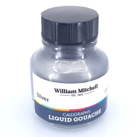 Flydende gouache 30ml - sølv