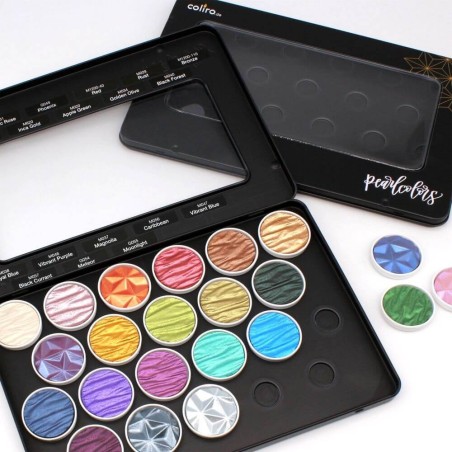 Black Metal Palette Box for 22 Coliro Pearlcolors