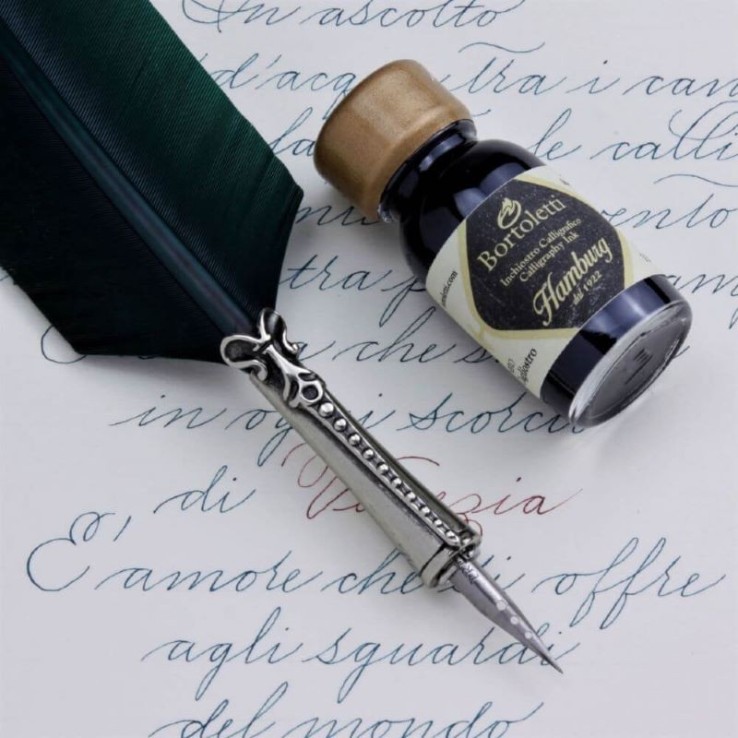 Bortoletti Classico feather quill pen and ink set83