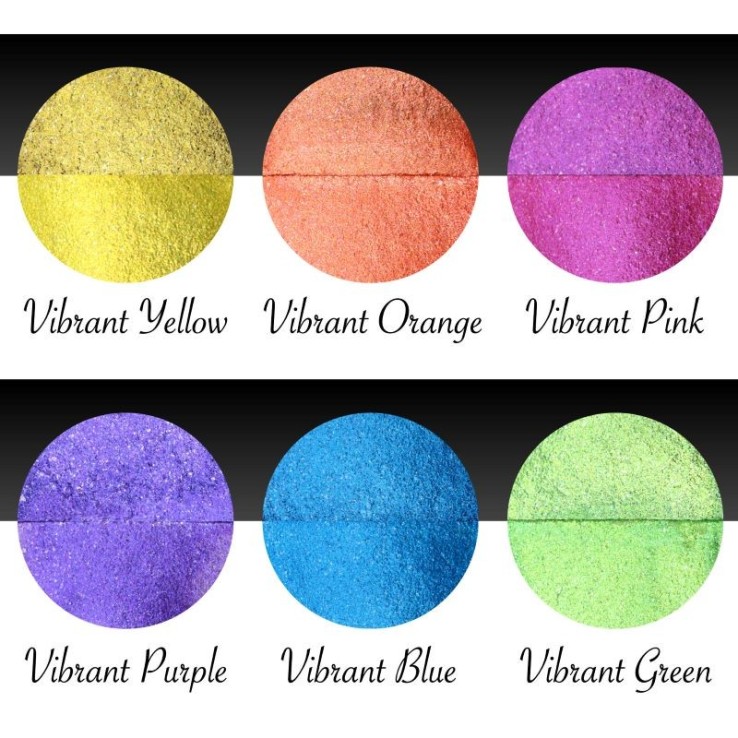 Coliro "Vibrant" Gráfico de Swatch Mostrando los seis colores