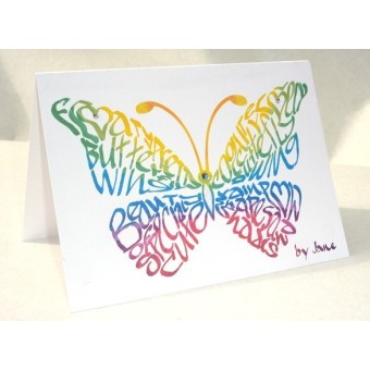 Vakiokokoinen Rainbow Butterfly Greeting Card 2