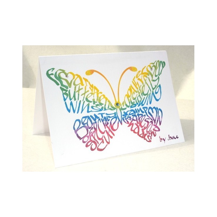 Rainbow butterfly card by Calligraphy Arts