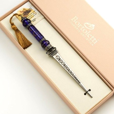 Bortoletti Bellucci Venetian Glass Letter Opener med Floral Murano Perle