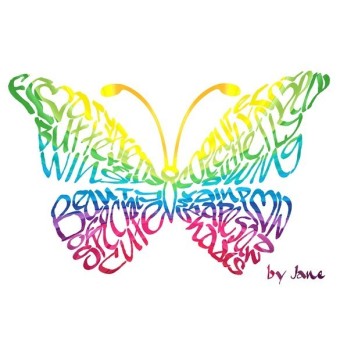 Standard størrelse Rainbow Butterfly Greeting Card