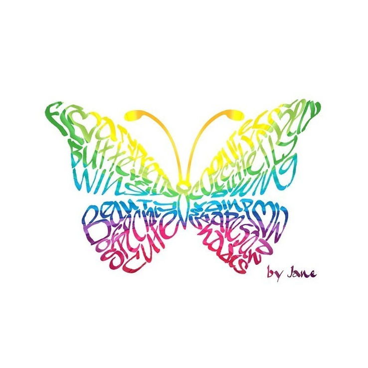 Standard size rainbow butterfly greeting card
