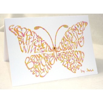 Standardgröße Confetti Butterfly-Gruß-Karte 2