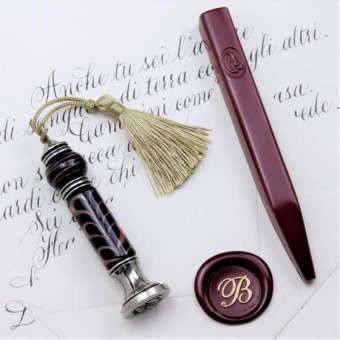 Black Milani Murano glass wax seal by Bortoletti 2