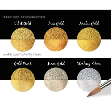 Coliro "Gold & Silver" Tableau Swatch montrant les six couleurs