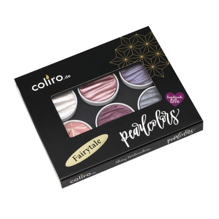 Coliro "Fairytale" Pearlcolor asetettu metallilaatikkona, jossa on pahvilaatikko