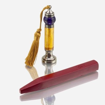 Bortoletti Casanova Murano glass wax seal with 24ct gold leaf 2