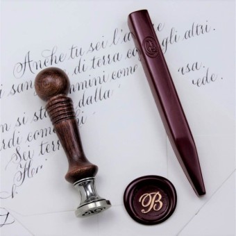 Bortoletti Monaco wooden wax seal stamp handle in beech wood 2
