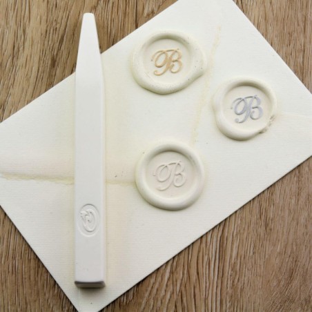 Cream wax seal impression on envelope