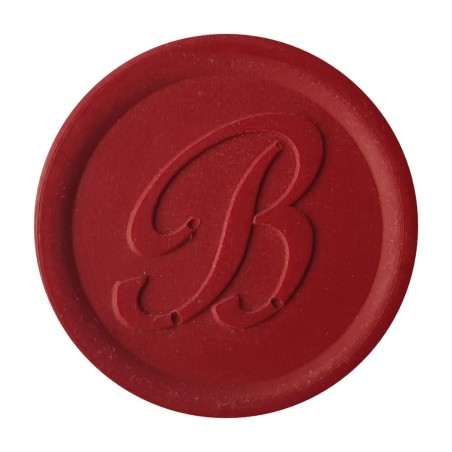 Classic burgundy wax seal created with Bortoletti sealing wax