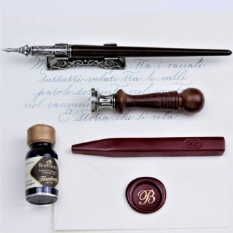 Bortoletti Cimaroli wooden pen and seal set handmade in Italy 2