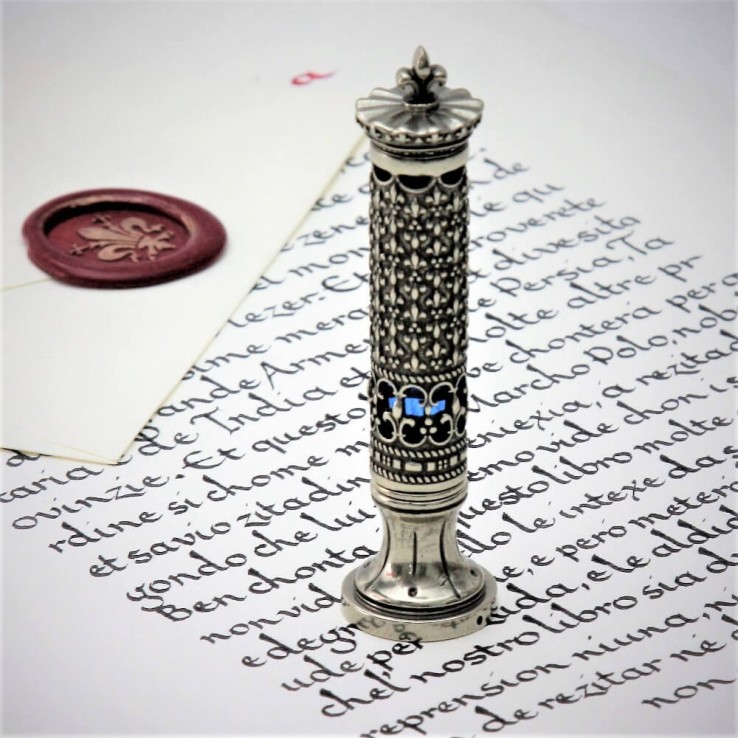 Bortoletti Corona interchangeable wax seal stamp handle handmade in Venice
