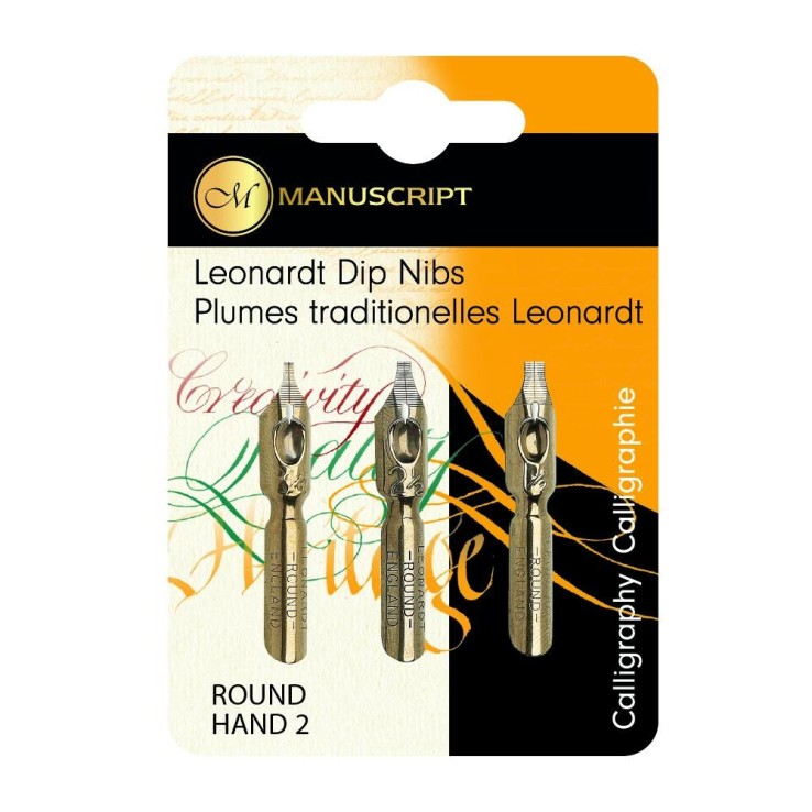 Manuscript round hand nibs set 2 with sizes 1.5, 2.5 and 3.5