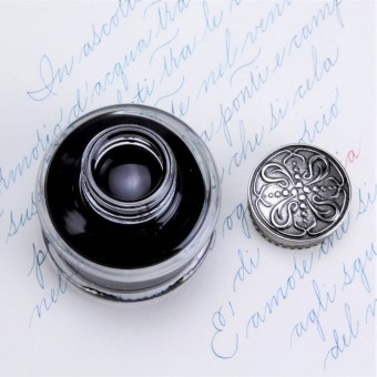 Bortoletti Cal50 Glass and Bronze Inkwell met 50 ml Hamburg inkt 2