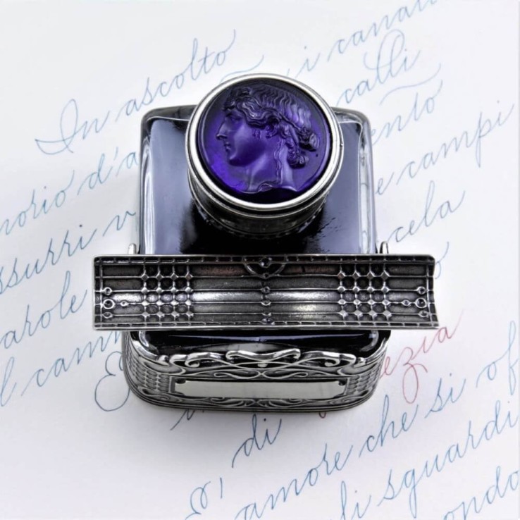 Bortoletti Vivaldi inkwell with integrated pen rest