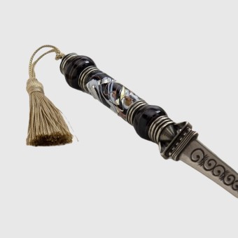 Bortoletti Alpaka Glas Brieföffner mit Murano Silber Blattperlen 2