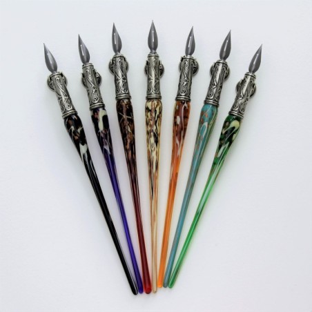 Murano glass pen with aventurine - all seven colours - selected by Calligraphy Arts UK