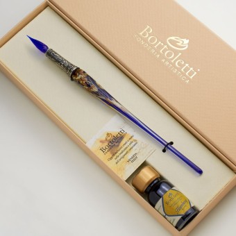 Red Bortoletti Gaggia Murano glass dip pen 2