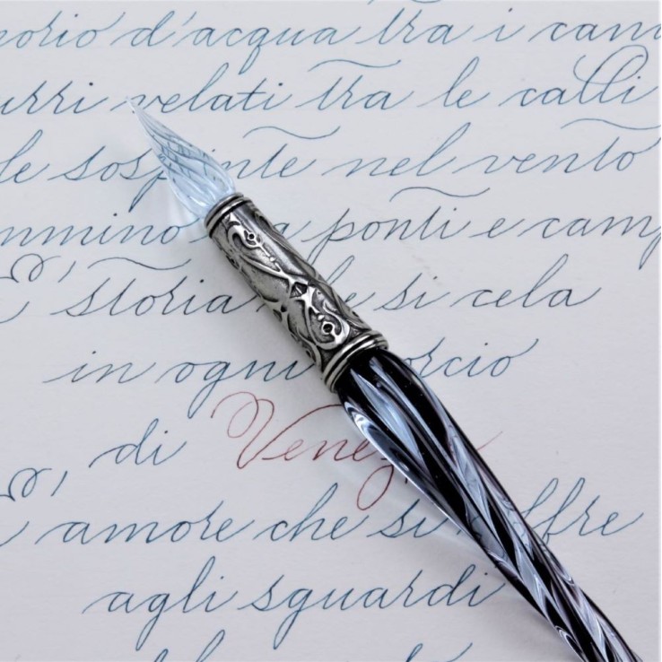 Handmade Bortoletti Orseolo twisted Murano glass pen