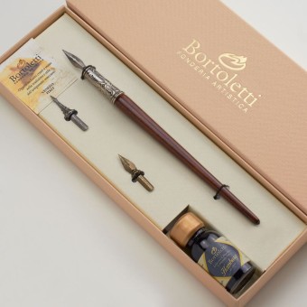 Bortoletti Ensemble de stylo de calligraphie en bois de donato