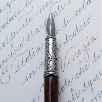 Donato wooden pen by Bortoletti with bronze nib holder 2